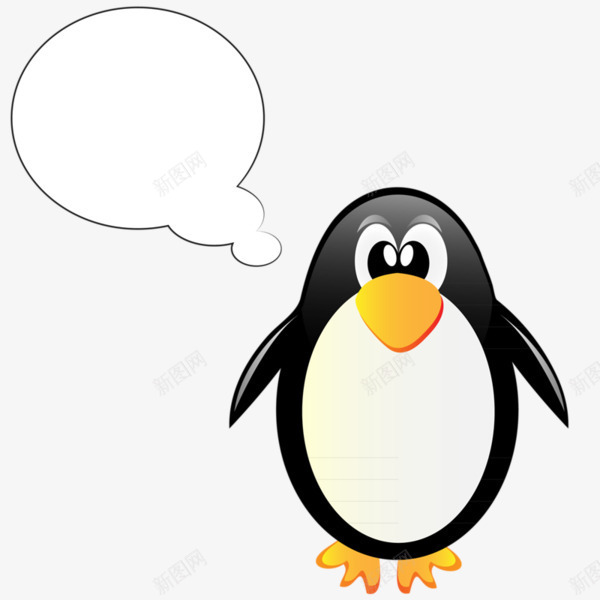 卡通企鹅png免抠素材_新图网 https://ixintu.com 企鹅 企鹅图案 卡通企鹅 思考