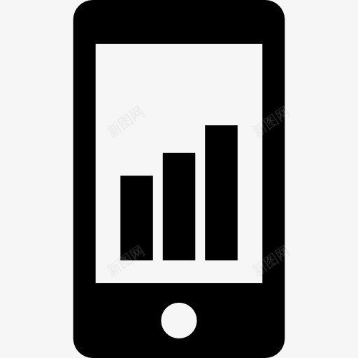 移动营销图标png_新图网 https://ixintu.com 商务 手机 智能手机 电话 移动电话 统计 酒吧图形