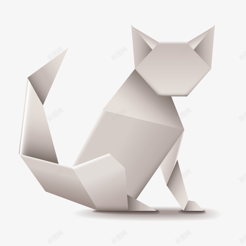 手绘白色折纸动物小猫咪矢量图eps免抠素材_新图网 https://ixintu.com 免扣P 创意 动物 小猫 扁平 手绘 折纸 折纸状猫咪 时尚 猫咪 白色 矢量图