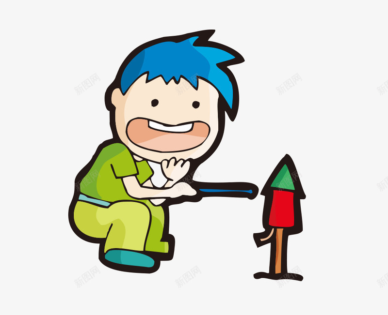 放烟花的男孩png免抠素材_新图网 https://ixintu.com 卡通 手绘 放烟花 放烟花卡通 放烟花的男孩 新年 男孩PNG 过年 除夕装饰图