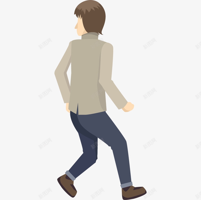 跳舞卡通背影人物png免抠素材_新图网 https://ixintu.com 人物 免抠图 卡通人物 效果图 男人 装饰图 装饰画