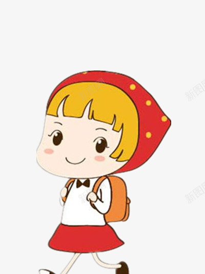 背书包的女生png免抠素材_新图网 https://ixintu.com 乖巧 可爱 女孩 帽子