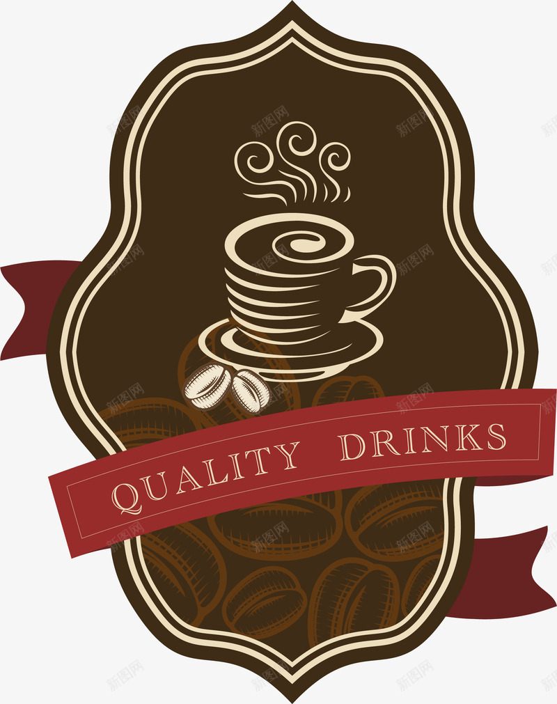 手绘棕色卡片矢量图ai免抠素材_新图网 https://ixintu.com drink drinks quality 卡片 咖啡 手绘 杯子 棕色 香气 矢量图