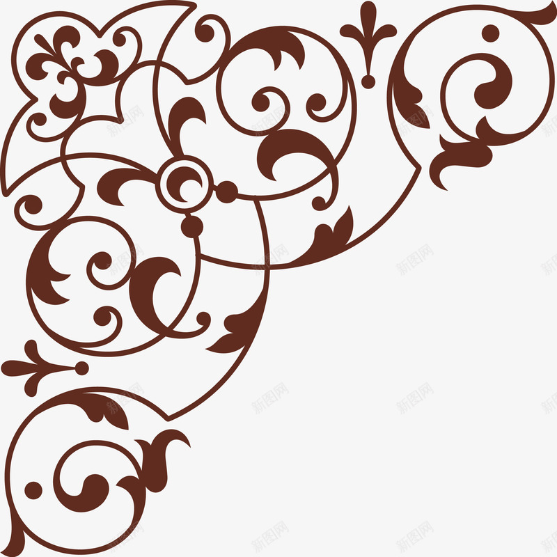 花纹png免抠素材_新图网 https://ixintu.com 剪影 古典 欧式 线条画 花边 边框
