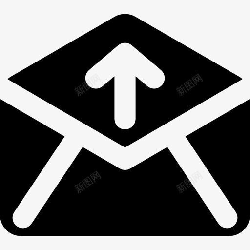 打开信封背面上箭头图标png_新图网 https://ixintu.com 信封 工具 打开 接口 箭头 背部 通用图标 邮件