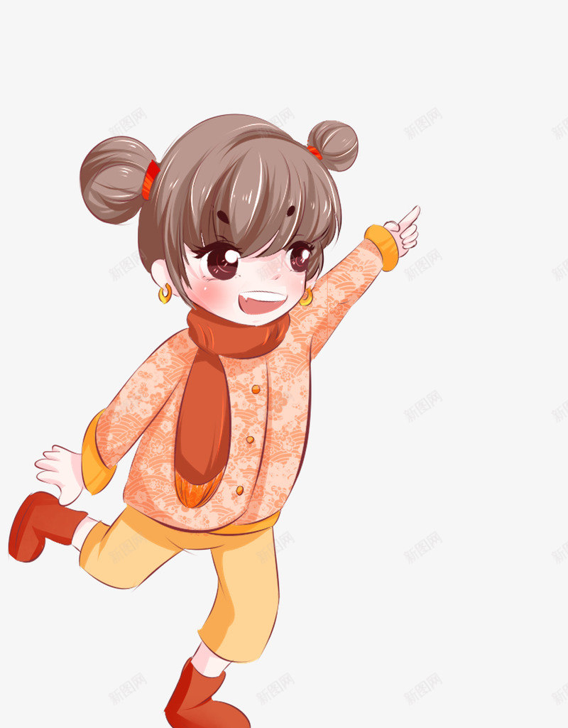 新年穿新衣得的小姑娘png免抠素材_新图网 https://ixintu.com 2019 农历新年 小姑娘 新年 新衣服 春节 猪年 过年