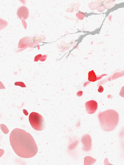 红色梦幻花瓣飞舞漂浮素材
