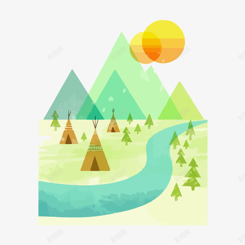 卡通清新春天草坪山坡png免抠素材_新图网 https://ixintu.com 卡通 山坡 春天 清新 草坪