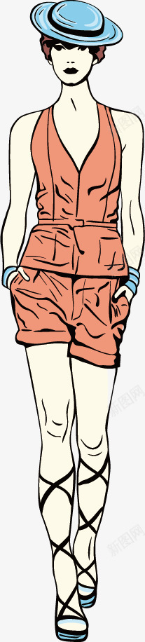 彩色手绘时尚美女矢量图ai免抠素材_新图网 https://ixintu.com 彩色手绘美女 时尚女装 时尚美女 模特 矢量图