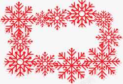 节日气氛红色雪花边框矢量图素材