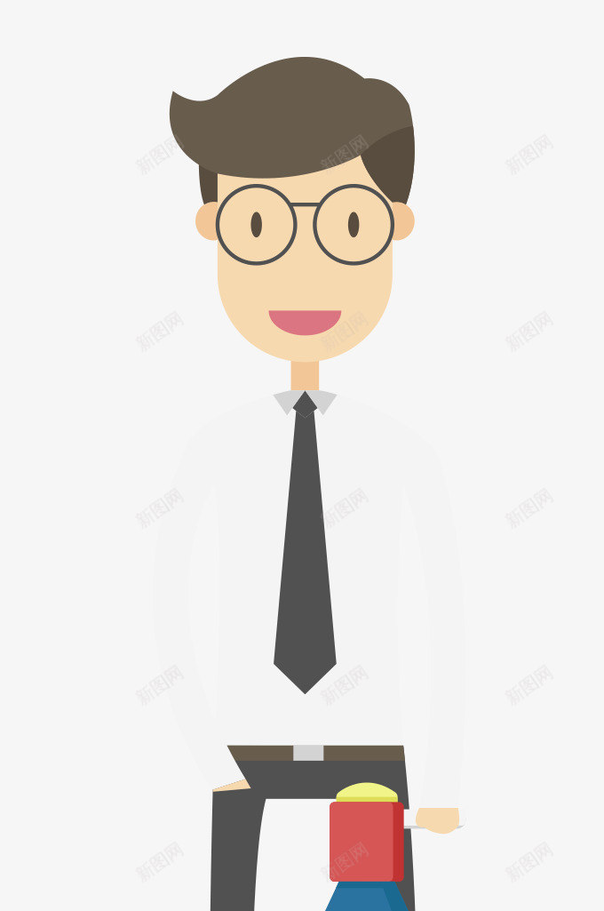 卡通公司职员男士人物png免抠素材_新图网 https://ixintu.com 人物 传声筒 卡通人物 商业 喇叭 扩音器 插图 男人 男士 白领
