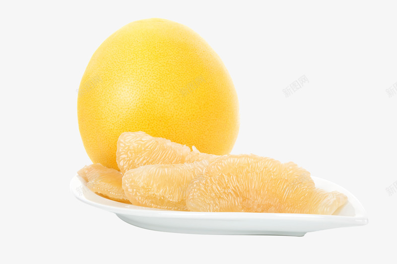 盘子里的黄色蜜柚肉png免抠素材_新图网 https://ixintu.com 果实 果肉 柚子 水果 白柚 盘子 秋冬水果 维生素C 蜜柚肉 黄色