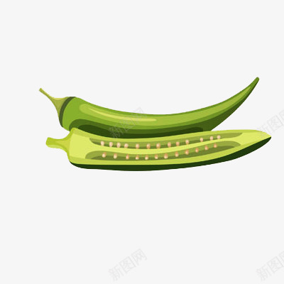 蔬菜png免抠素材_新图网 https://ixintu.com 卡通 可爱 蔬菜 辣椒 青色