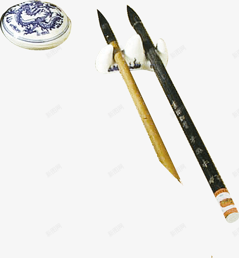 毛笔与墨png免抠素材_新图网 https://ixintu.com 书法 墨 毛笔
