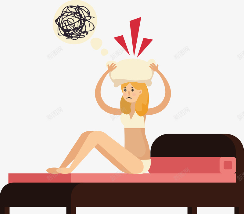 一个睡不着的的女士矢量图eps免抠素材_新图网 https://ixintu.com 失眠PNG 睡不着的女士 睡觉 睡觉失眠 矢量失眠 矢量磨下载 矢量图