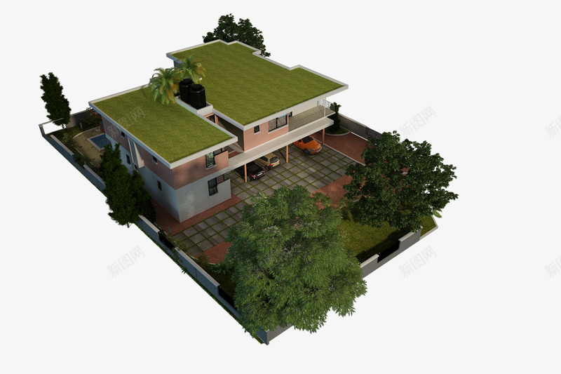 绿色后院草坪建筑png免抠素材_新图网 https://ixintu.com 后院 建筑 绿色 草坪