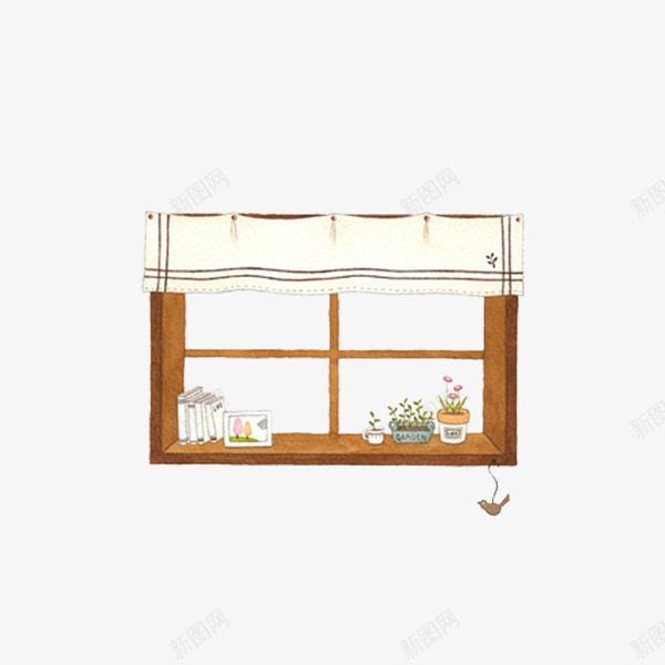 灰色木质窗户元素psd免抠素材_新图网 https://ixintu.com 开放 扁平化 木质 灰色 窗台 窗帘 窗户 艺术 花朵