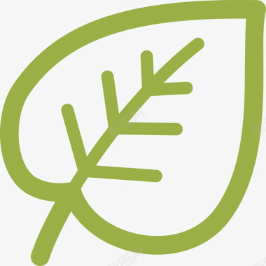 简易绿色叶子植物图矢量图图标图标
