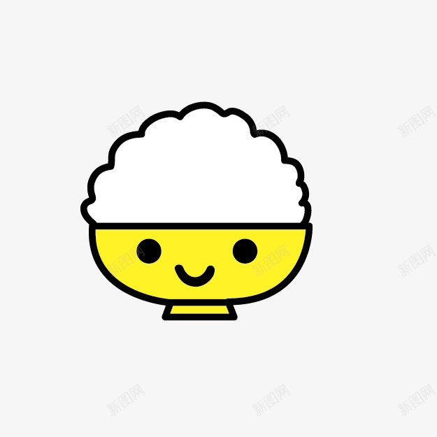 卡通手绘米饭png免抠素材_新图网 https://ixintu.com 一碗米饭 卡通白米饭 卡通米饭 可爱 碗 笑脸小碗 米饭