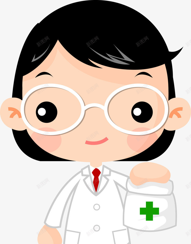 戴眼镜的女医生png免抠素材_新图网 https://ixintu.com 医生 卡通 女医生 工作 法医 男医生 眼镜 矢量人物 矢量医生 职业 职员