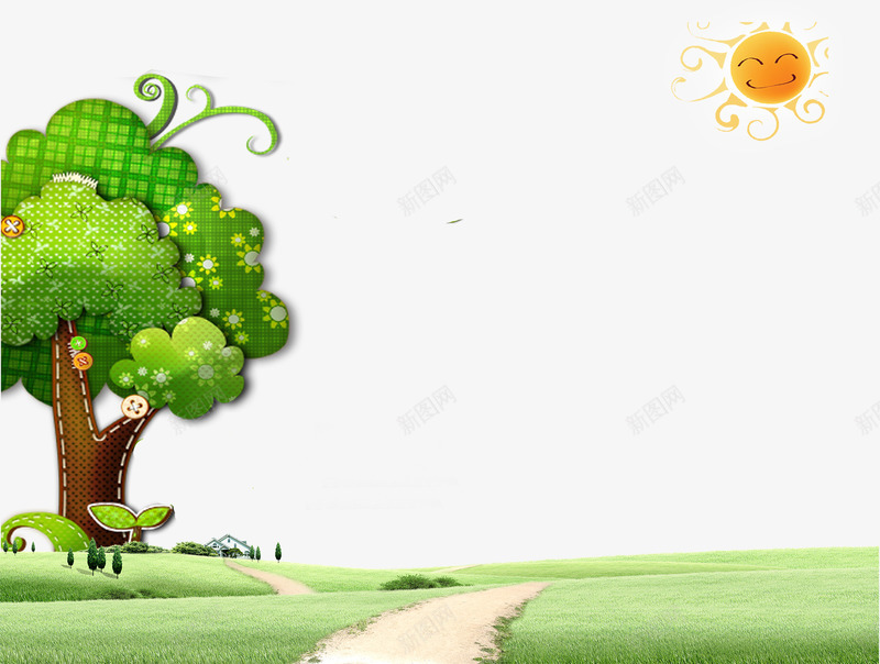 开春绿色植物大地png免抠素材_新图网 https://ixintu.com 大地 大树 开春 春色元素 春芽 春草 活动海报效果 海报背景效果 绿色元素 绿色植物 草坪