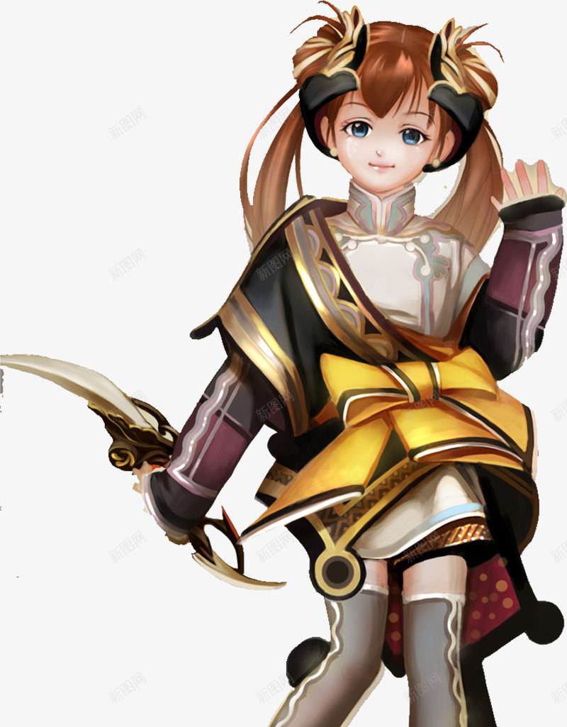 动漫人物拿着武器的女生png免抠素材_新图网 https://ixintu.com 女生 武器 漫人