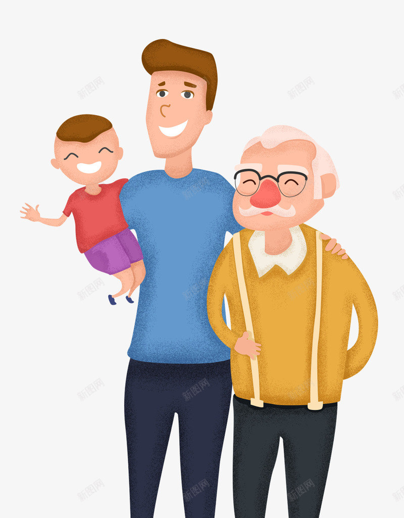 卡通手绘男人节爸爸和爷爷儿子psd免抠素材_新图网 https://ixintu.com 儿子 卡通 卡通手绘男人节爸爸和爷爷儿子 手绘 爷爷 爸爸 男人节