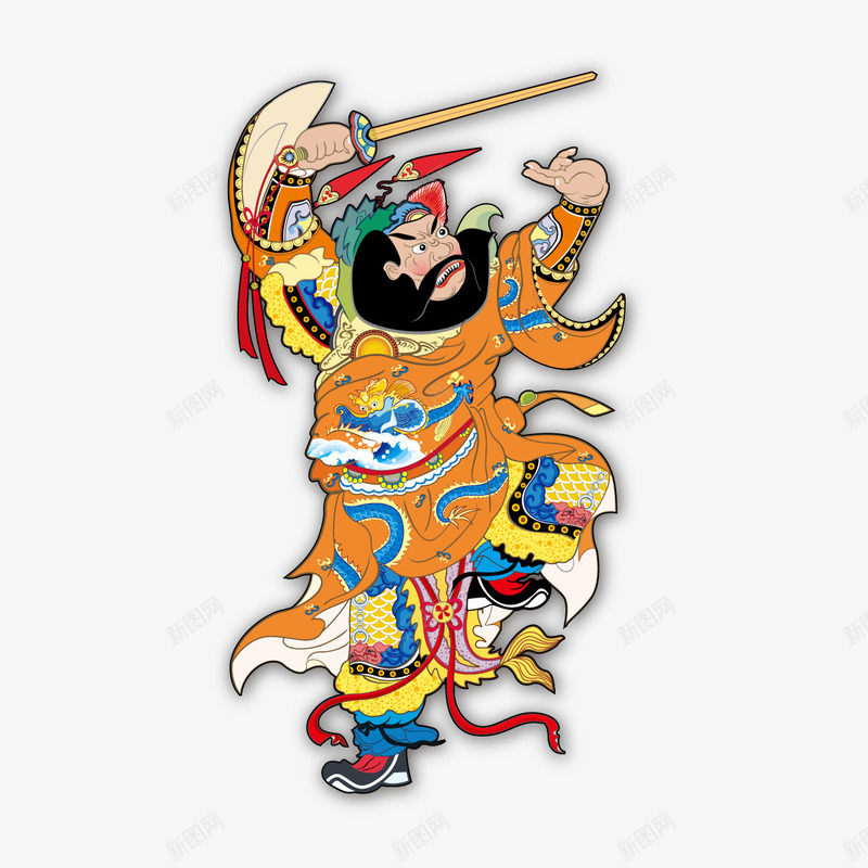 贴门神png免抠素材_新图网 https://ixintu.com 2017年图片下载 2017年鸡年免费PNG图片 中国传统门神 中国风 春节PNG下载 神仙 神话 门神 除夕图片下载 鸡年PNG图 鸡年节日图