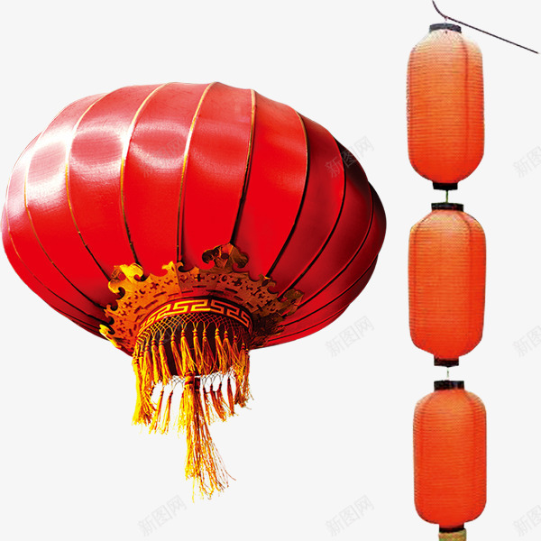 多个红色悬挂春节灯笼png免抠素材_新图网 https://ixintu.com 一串灯笼免抠 中国风 中国风元素 春节灯笼免抠 红色灯笼