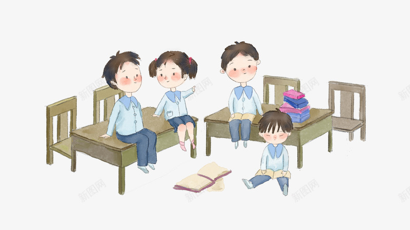 卡通手绘开学季坐在椅子上的psd免抠素材_新图网 https://ixintu.com 免抠卡通学生 免抠卡通手绘开学季坐在椅子上的学生免费下载 卡通 坐在椅子上的学生 开学季 手绘 读书的学生
