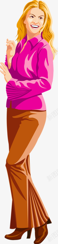微笑的女子png免抠素材_新图网 https://ixintu.com 卷发 外国人 女人 牙齿