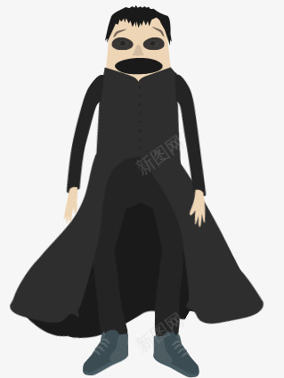 卡通穿着黑色衣服男人png免抠素材_新图网 https://ixintu.com 卡通 男人 穿着 衣服 黑色