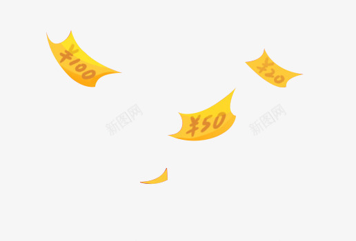 卡通钱币漂浮png免抠素材_新图网 https://ixintu.com 卡通 漂浮素材 钱币 黄色