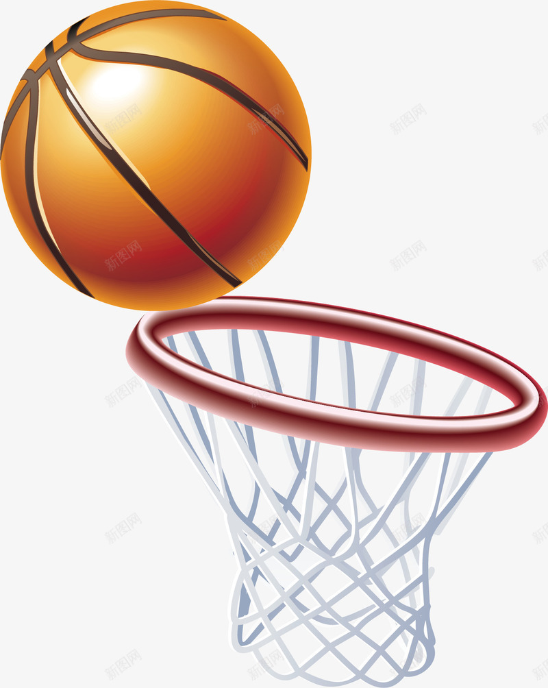 投篮片png免抠素材_新图网 https://ixintu.com 投篮素材 球筐 矢量篮球 篮球