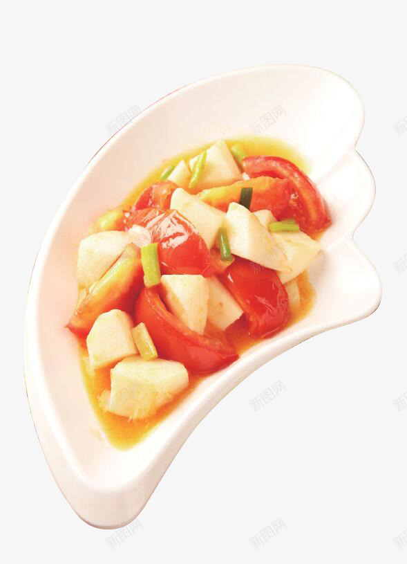 番茄炒山药png免抠素材_新图网 https://ixintu.com 免抠素材 家常菜 山药 番茄 美食素材 葱 餐饮素材