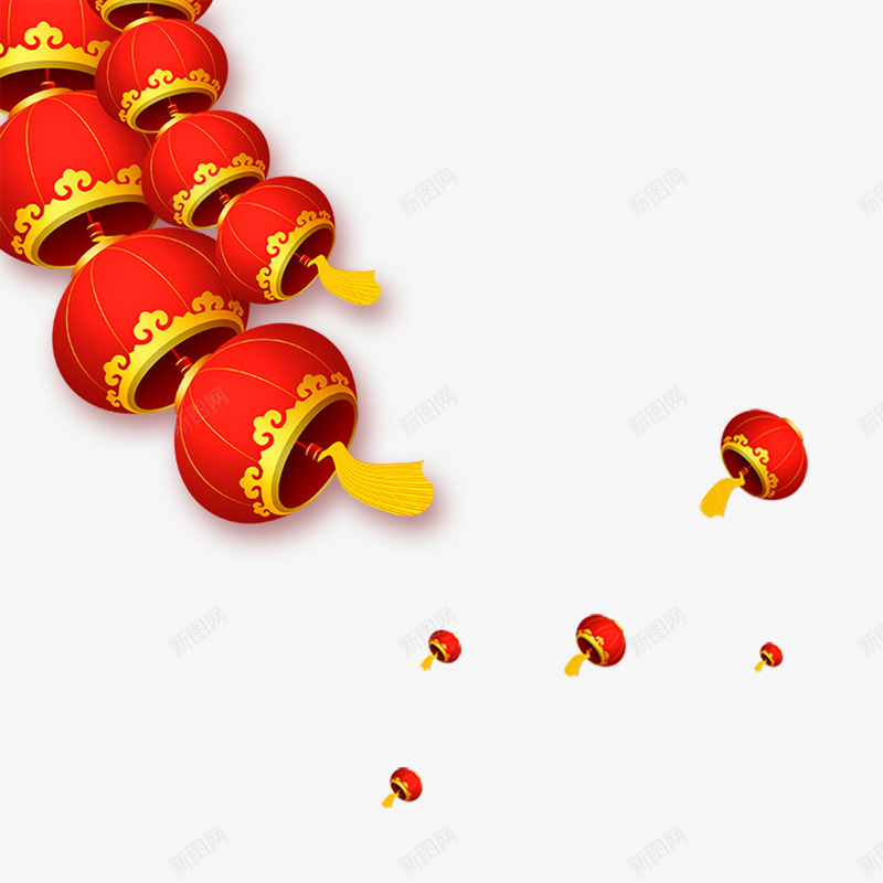 春节大红灯笼psd免抠素材_新图网 https://ixintu.com 2018年 唯美 喜庆 大红灯笼 庆祝 新年 春节 狗年 背景 装饰