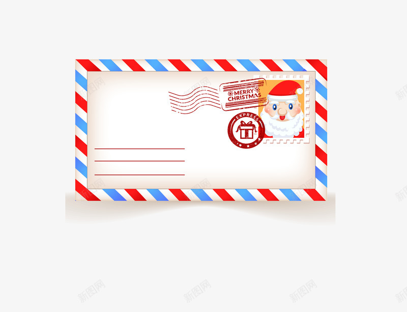 圣诞节信封矢量图ai免抠素材_新图网 https://ixintu.com 信封 圣诞信封 圣诞老人信封 节日信封 矢量图