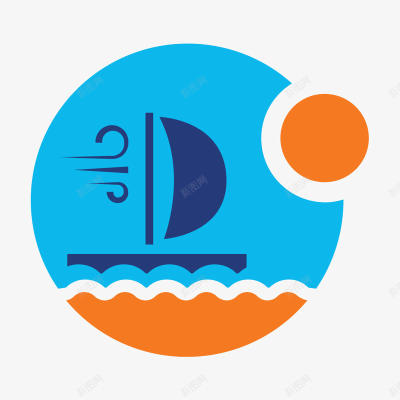 圆形图案夕阳海洋帆船png免抠素材_新图网 https://ixintu.com 图案 圆形 夕阳 帆船 海洋