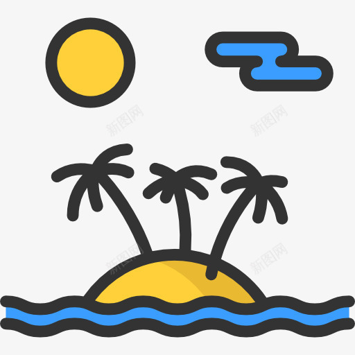 岛图标png_新图网 https://ixintu.com 岛度假 海滩 自然景观 阳光
