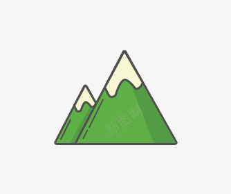 绿色的山图标png_新图网 https://ixintu.com PSD iocn 下载 分层 山 户外 远足