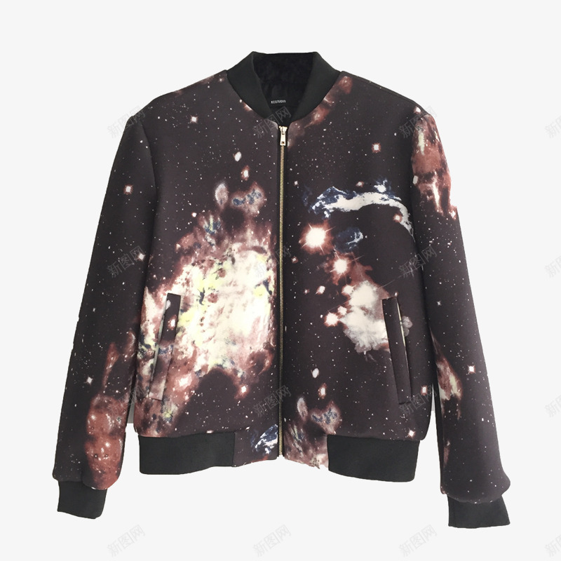紫色星空外套png免抠素材_新图网 https://ixintu.com 上衣 产品实物 实物展示 棒球外套 短款外套 紫色星空外套png 紫色星空外套免抠
