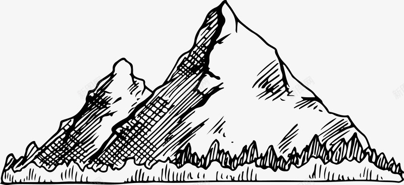 手绘山峰矢量图ai免抠素材_新图网 https://ixintu.com 中国风 中国风山脉 传统 古典 国画 山 山川 山脉 水墨山 水墨画 艺术 矢量图