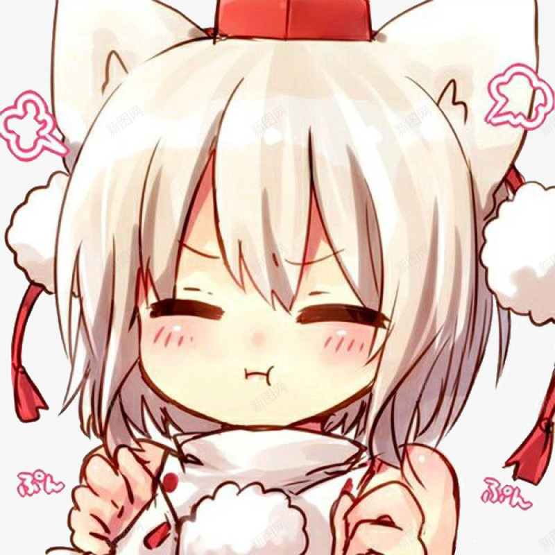 生气的猫女png免抠素材_新图网 https://ixintu.com 人物 动漫 可爱 女生 妖怪 怒气 抿嘴 生气 白色 红色