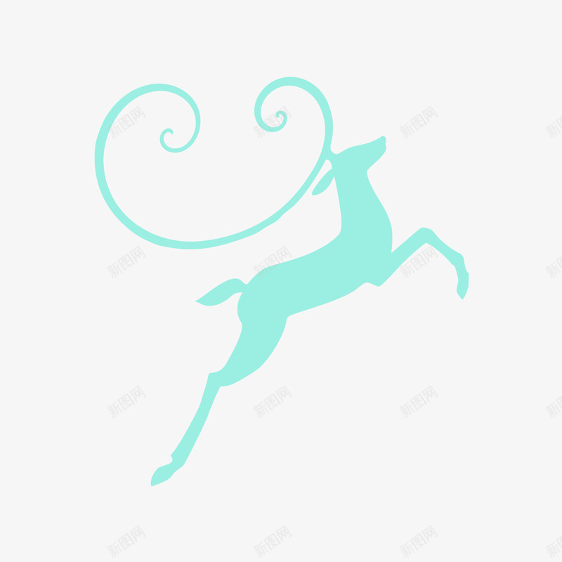 麋鹿简约卡通矢量图ai免抠素材_新图网 https://ixintu.com 圣诞元素 圣诞节 蓝色驯鹿 蓝色麋鹿 跳跃的麋鹿 驯鹿 麋鹿 麋鹿免扣 矢量图