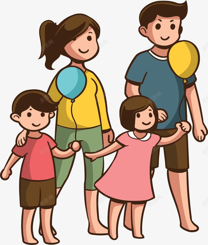 四口之家节日出游矢量图ai免抠素材_新图网 https://ixintu.com 一家四口 儿女双全 四口人 幸福家庭 矢量png 矢量图 节日 节日出游