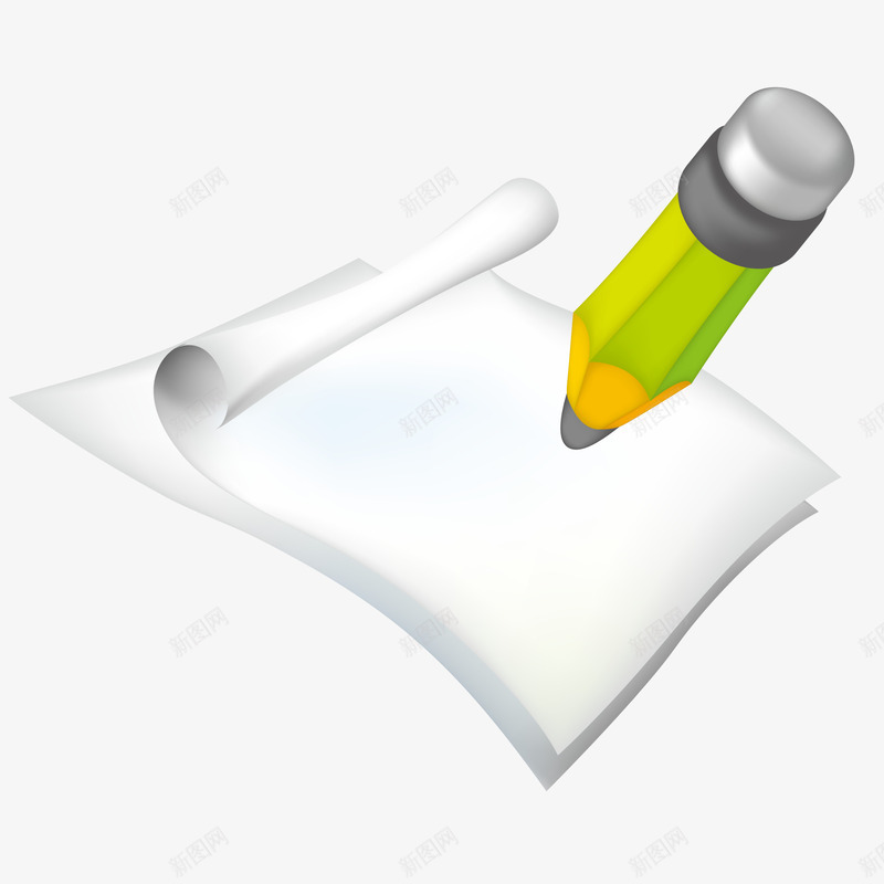 卡通纸张和铅笔矢量图ai免抠素材_新图网 https://ixintu.com 书写 学习 开学啦 文具设计 铅笔 矢量图