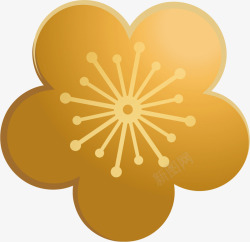 金色立体3D花朵素材