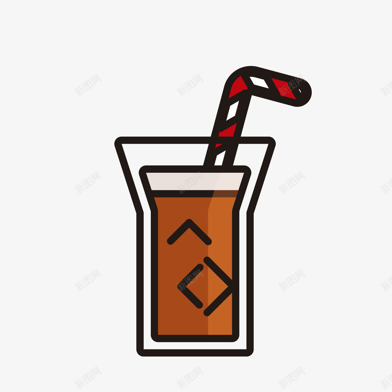 卡通可乐饮料png免抠素材_新图网 https://ixintu.com 卡通饮料 可乐饮品 吸管 背景装饰