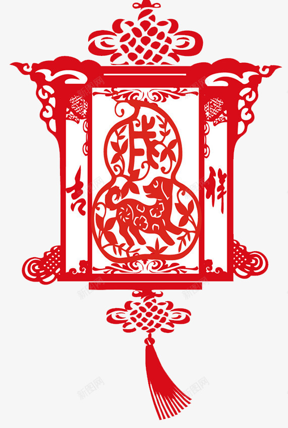 2018狗年窗花灯笼图案png免抠素材_新图网 https://ixintu.com 天狗保平安 新年 新年海报 新年福字 新年装饰 春节快乐 春节福字 春节装饰 狗年吉祥