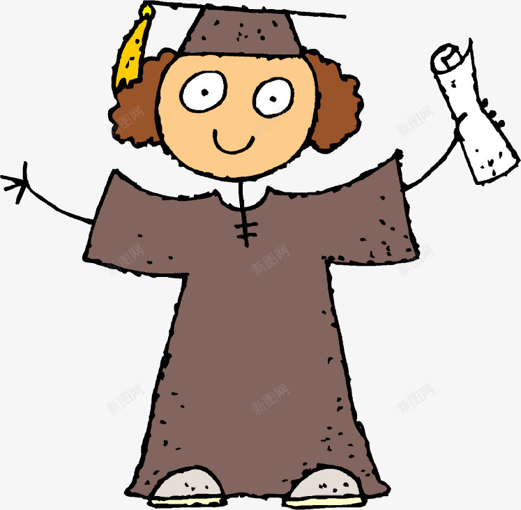 博士学位png免抠素材_新图网 https://ixintu.com 上学 儿童 博士 学校 学生 毕业 简笔画